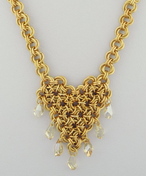 Marilyn Gardiner's Petal Maille Pendant - , Chain Maille Jewelry, Making Chain, Chain Making , Finished Petal Maille Pendant